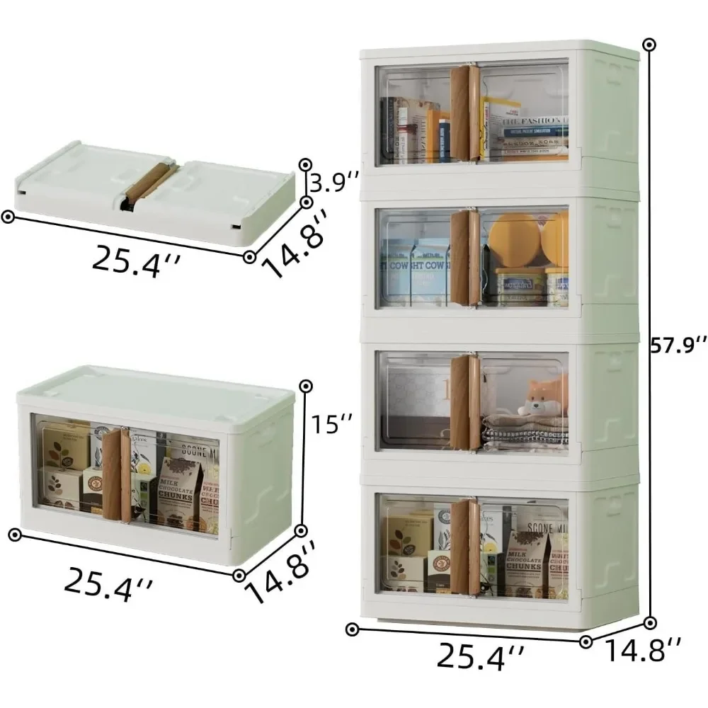 Storage Bins with Lids-78 Quart Plastic Storages Bins,4 Packs Stackable Storages Bins with Wheels,Closet Organizers and Storage