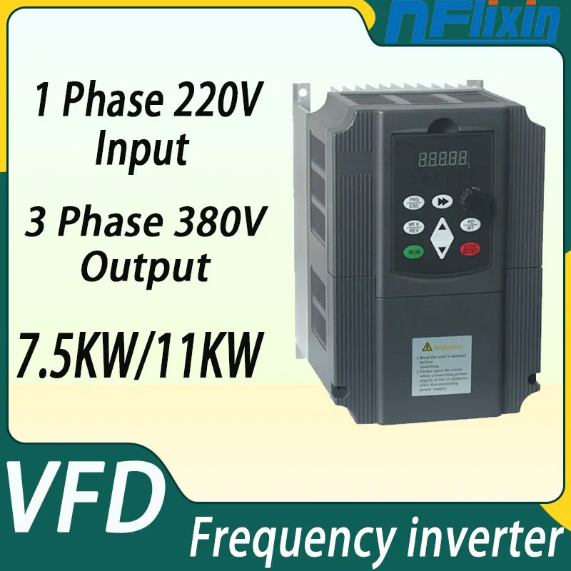 VFD 1phase to 3phase 220V to 380V 2.2-11KW Variable Frequency Converters Vector Motor Speed Controller