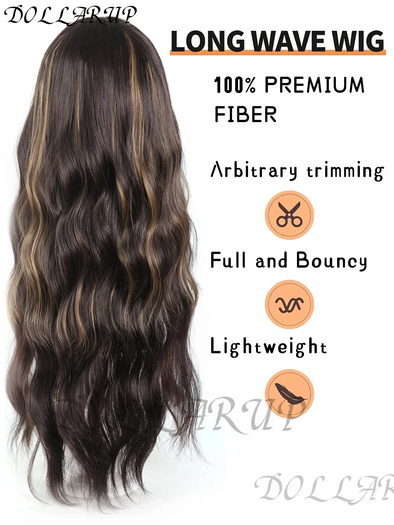 باروكة صناعية سوداء من JKL مع شعر طويل مجفف متوسط وموجات كبيرة للحفلات أو الاستخدام اليومي، شعر صناعي بدرجة حرارة عالية #5