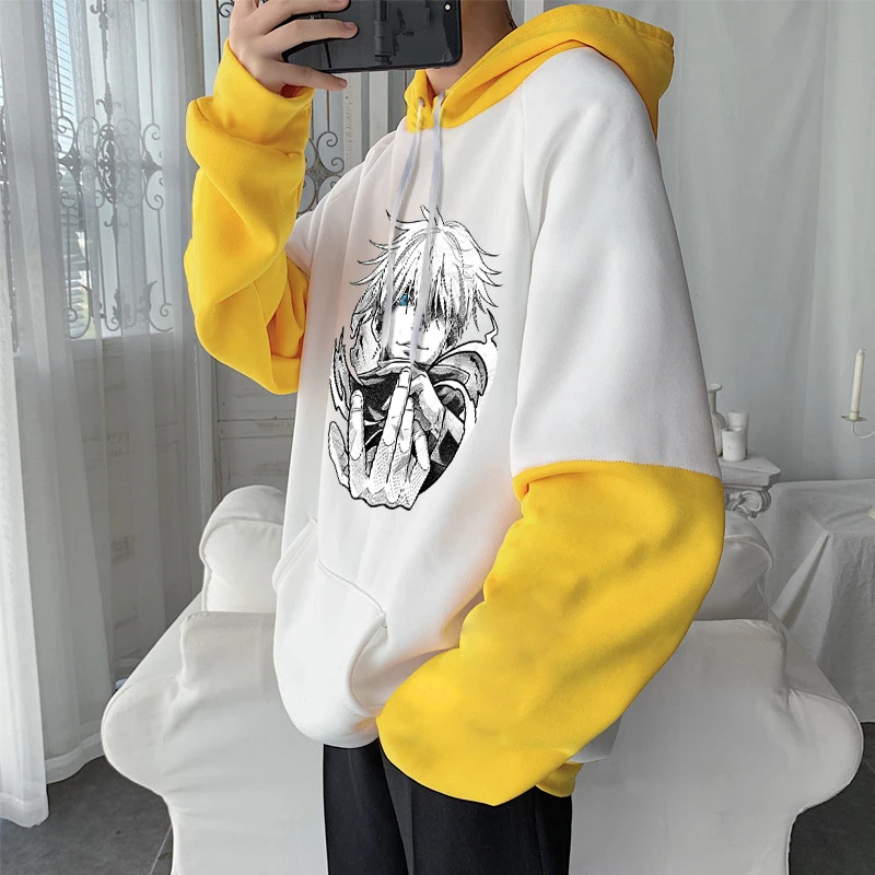 Anime Jujutsu Kaisen Harajuku Gojo Satoru Manga Hoodies Cool Cartoon Men Hip Hop Long Sleeve Plus Size Women Winter Sweatshirts