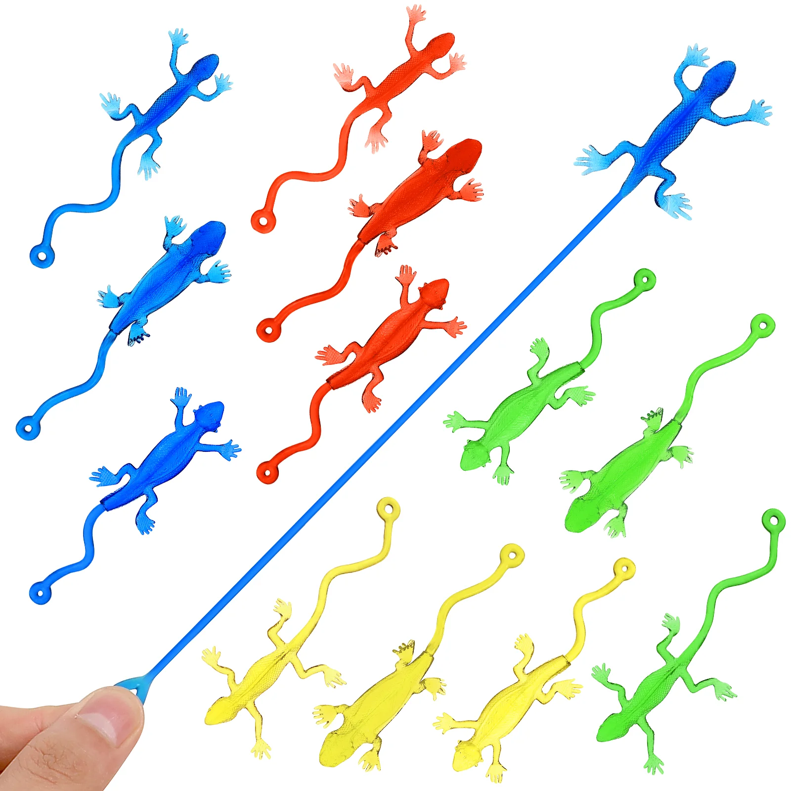 20 Pcs Sticky Lizard Shape Funny Stretchy Toy Smooth Edges Safe Child Play Improve Relationship Elastic Material
