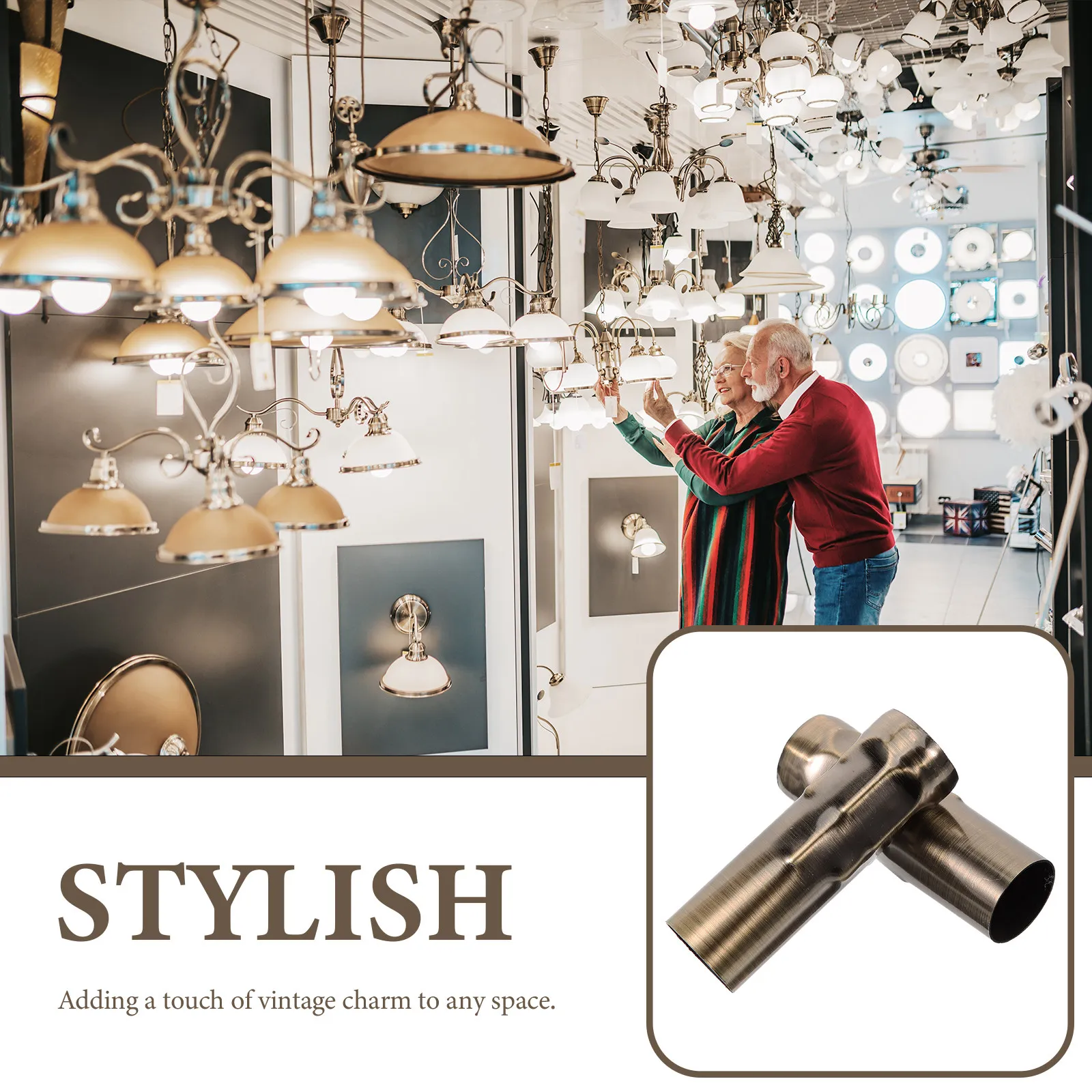 

6Pcs Retro Chandelier Accessories DIY Iron Lamp Sleeves for E14 Socket Vintage Pendant Light Decor Living Room Dining Room
