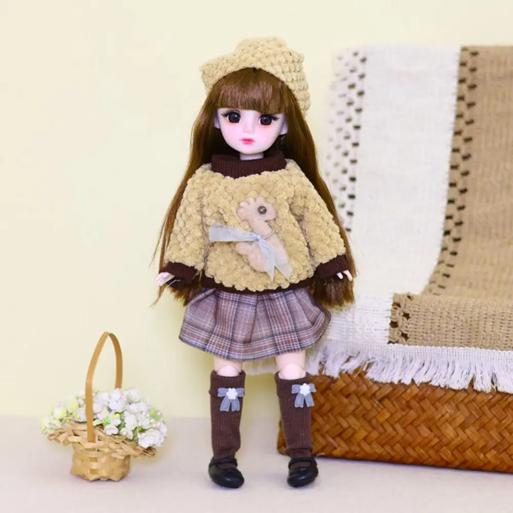 Poupées BJD Anime avec perruque maquillage, herbe d beurre avec vêtements, cheveux longs, yeux attrayants, habillage de princesse, 1/6 SD, 30cm