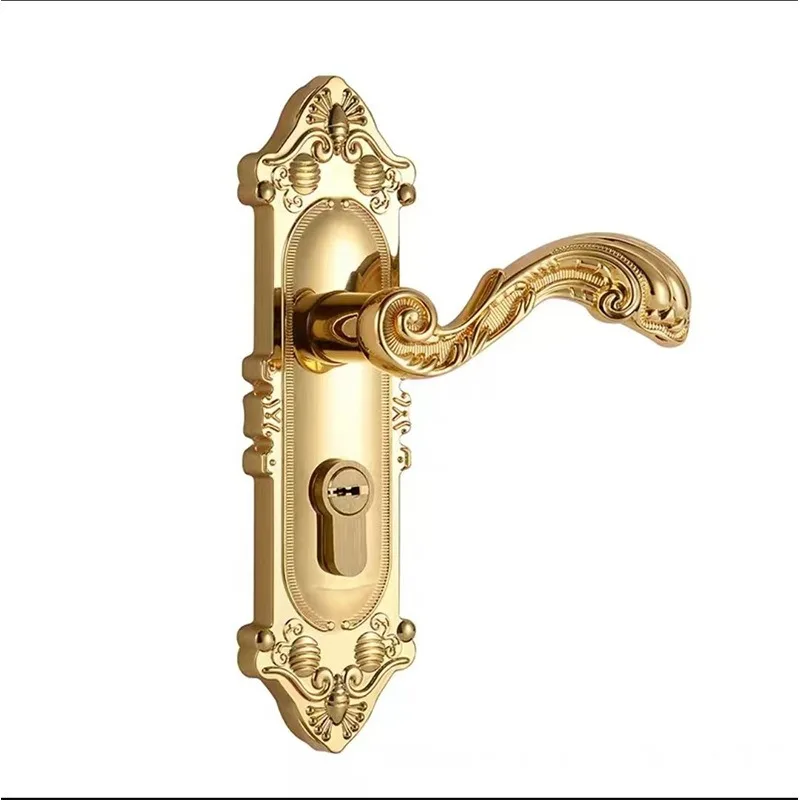 Household Universal Door Lock, European Door Wooden 、Retro Indoor  Bedroom Room Door Lock Handle 、