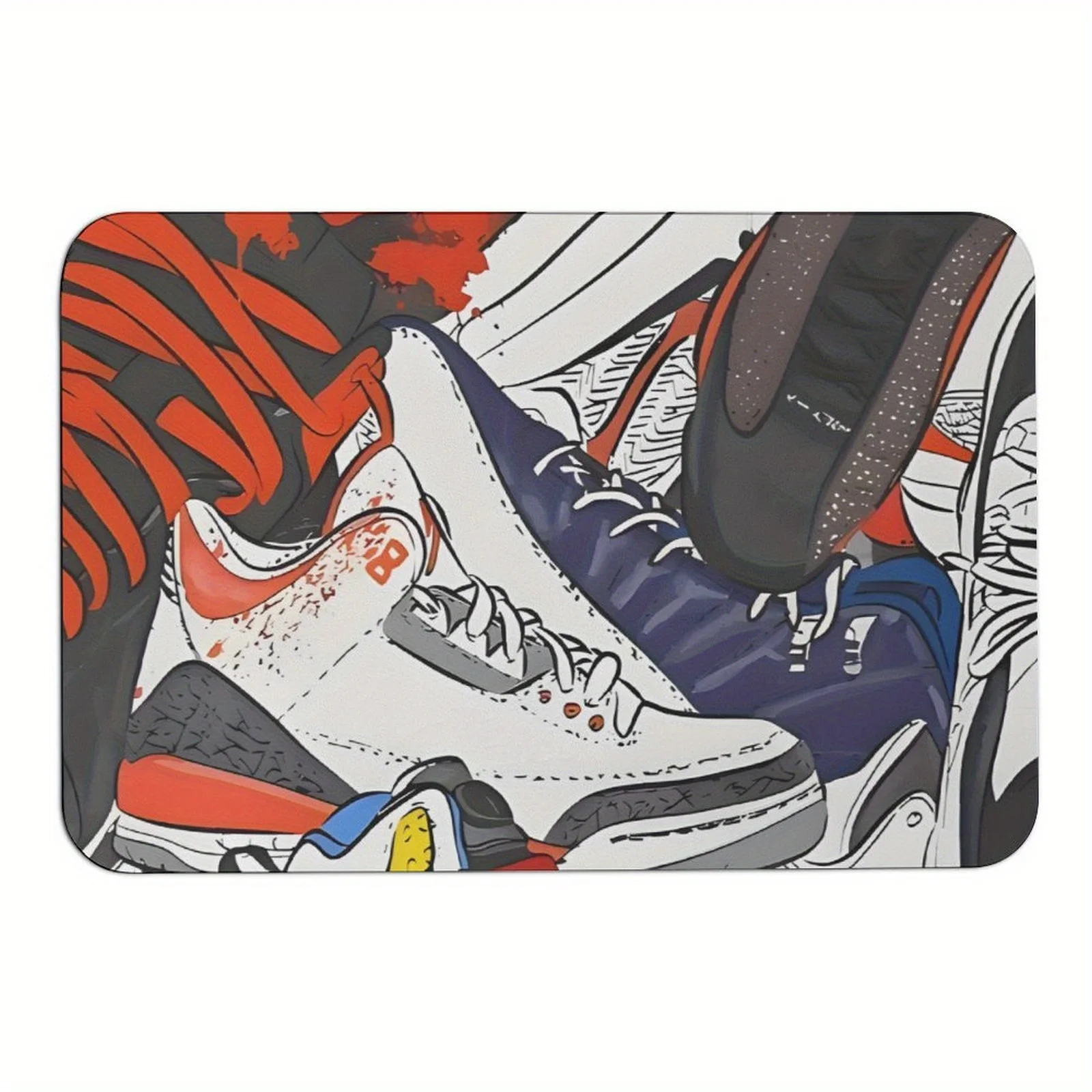 Sneaker Art Doormat - Anti-Slip, Durable Home Decor Mat for Entrance or Bathroom, Unique Gift, Stylish Design