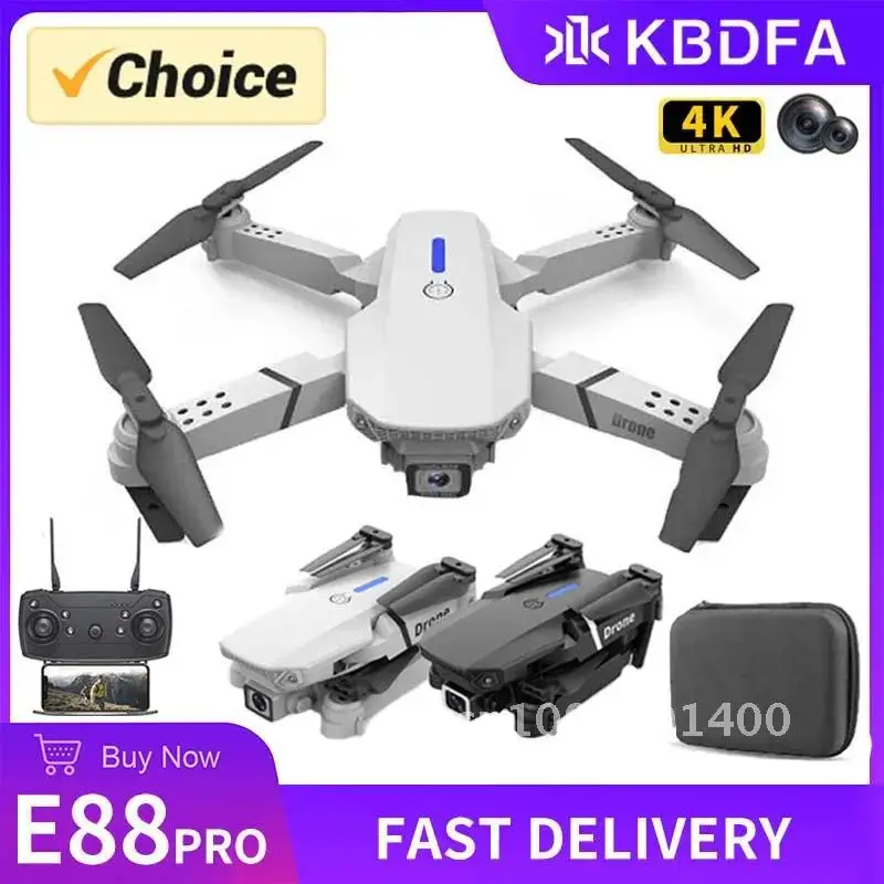 KBDFA 2023 New E88 Pro WIFI FPV Drone Wide Angle HD 4K 1080P Camera Height Hold RC Foldable Quadcopter Dron Helicopter Toys Gift