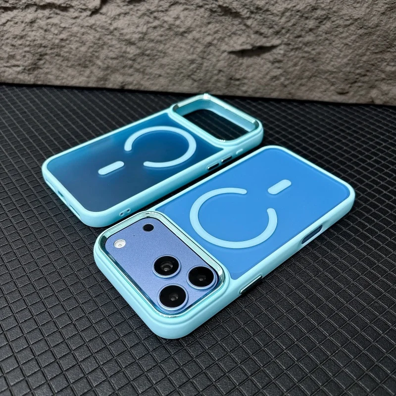 Original Magnetische Transparente Matte Magsafe-Hülle für iPhone 18 17 Air 16 15 14 13 12 11 Pro Max X XS XR Hybrid Armor Cover