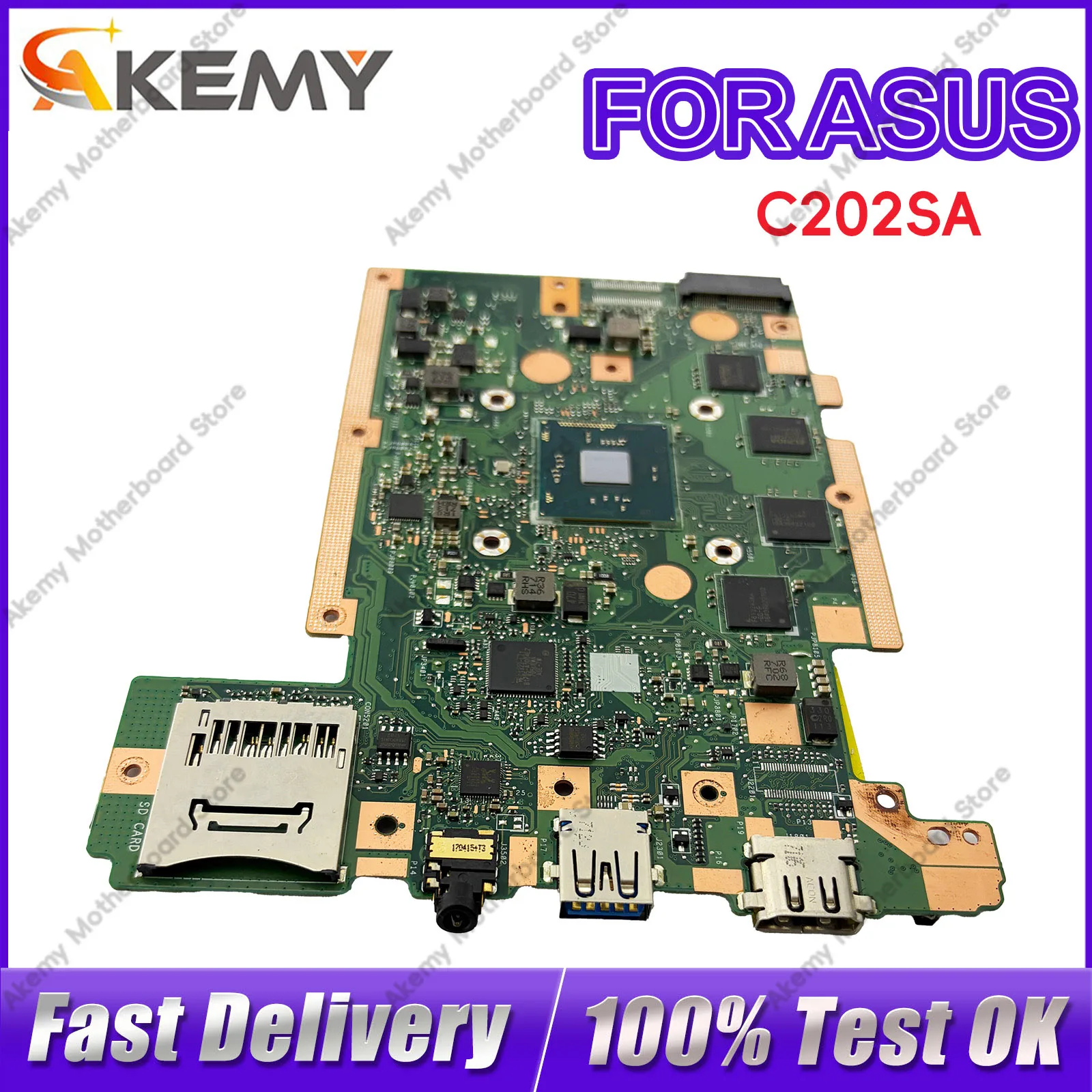 

C202SA Laptop Motherboard For ASUS Chromebook C202SA C202S Mainboard With N3050 N3060 CPU 100% tests OK fast shipping stk