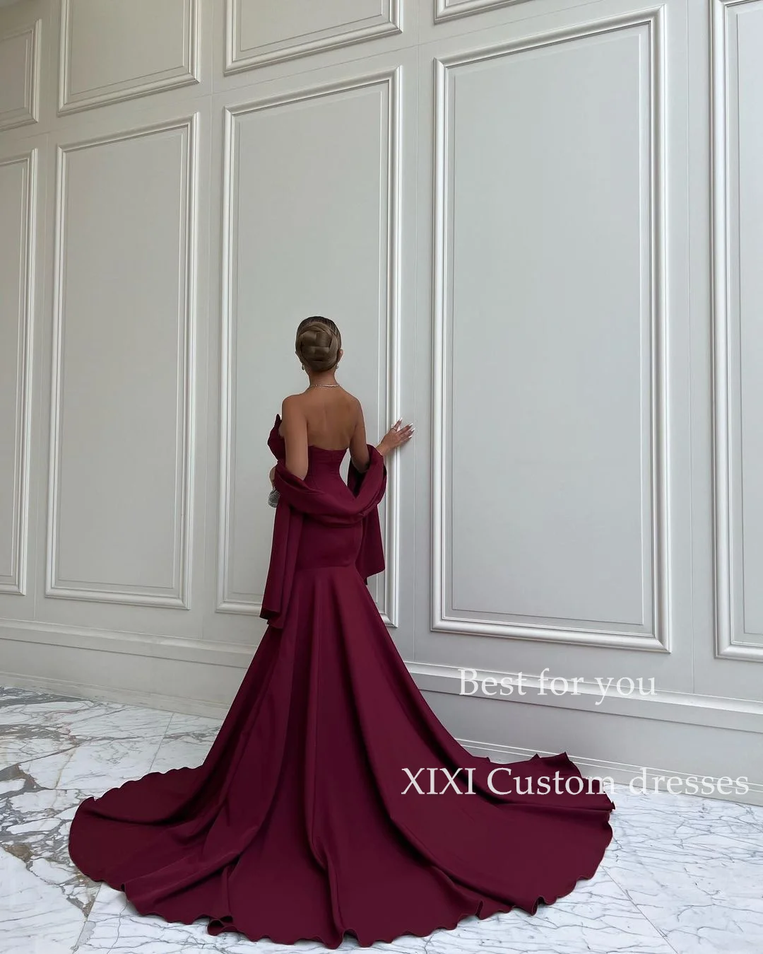 XIXI-vestido de noche largo hasta el suelo de gasa, traje elegante con cinta Para boda, Para Eventos Especiales