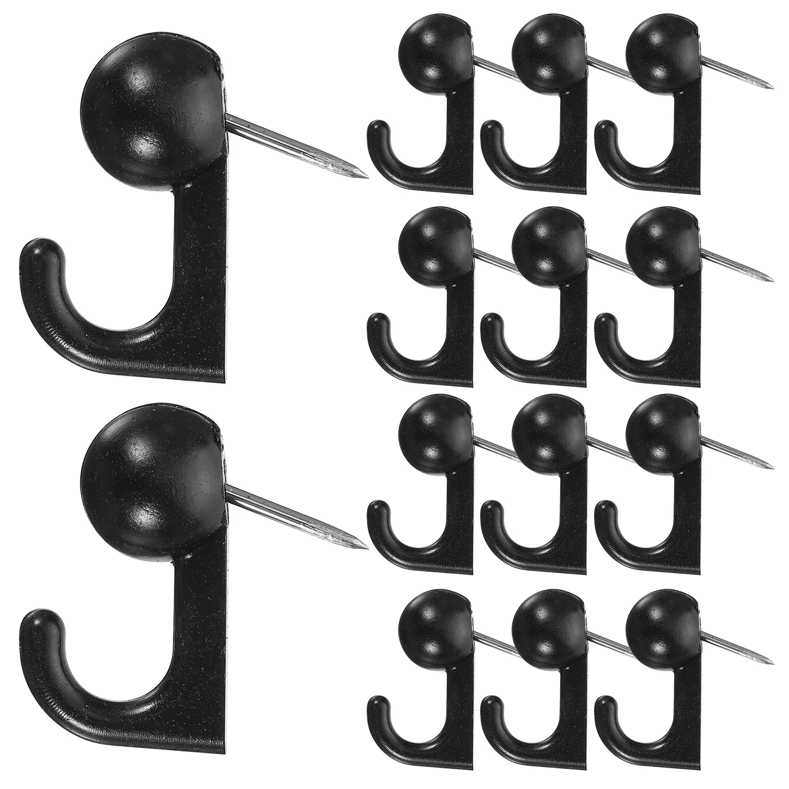 

50 Pcs Picture Hooks Poster Hanger Push Pin Pins Wall Decorative Hanging Thumb Tacks Black