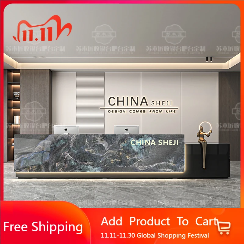 

Modern Restaurant Reception Desks Company Aesthetic Minimalist Desks Design Organizers European Scrivania Commercial Furniture