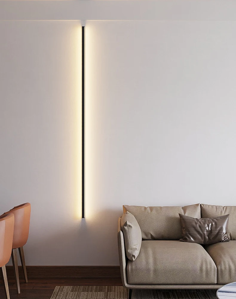 Slender Wall Lamp Modern Simple Strip Ceiling Lamp Villa Living Room Restaurant Bedroom Study Wall Lamp Led Minimalist Wall Lamp