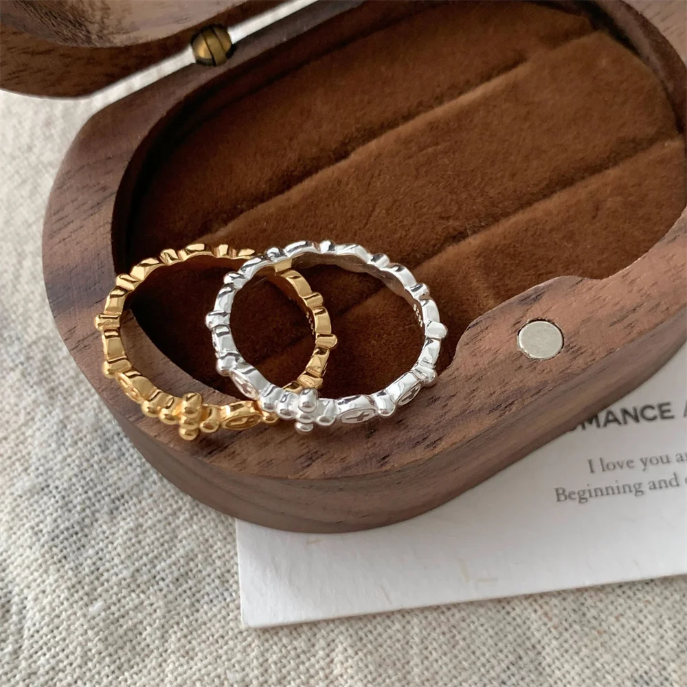 

Korean Style S925 Sterling Silver Ring for Women, Vintage Cross, Minimalist Niche Premium Versatile Band