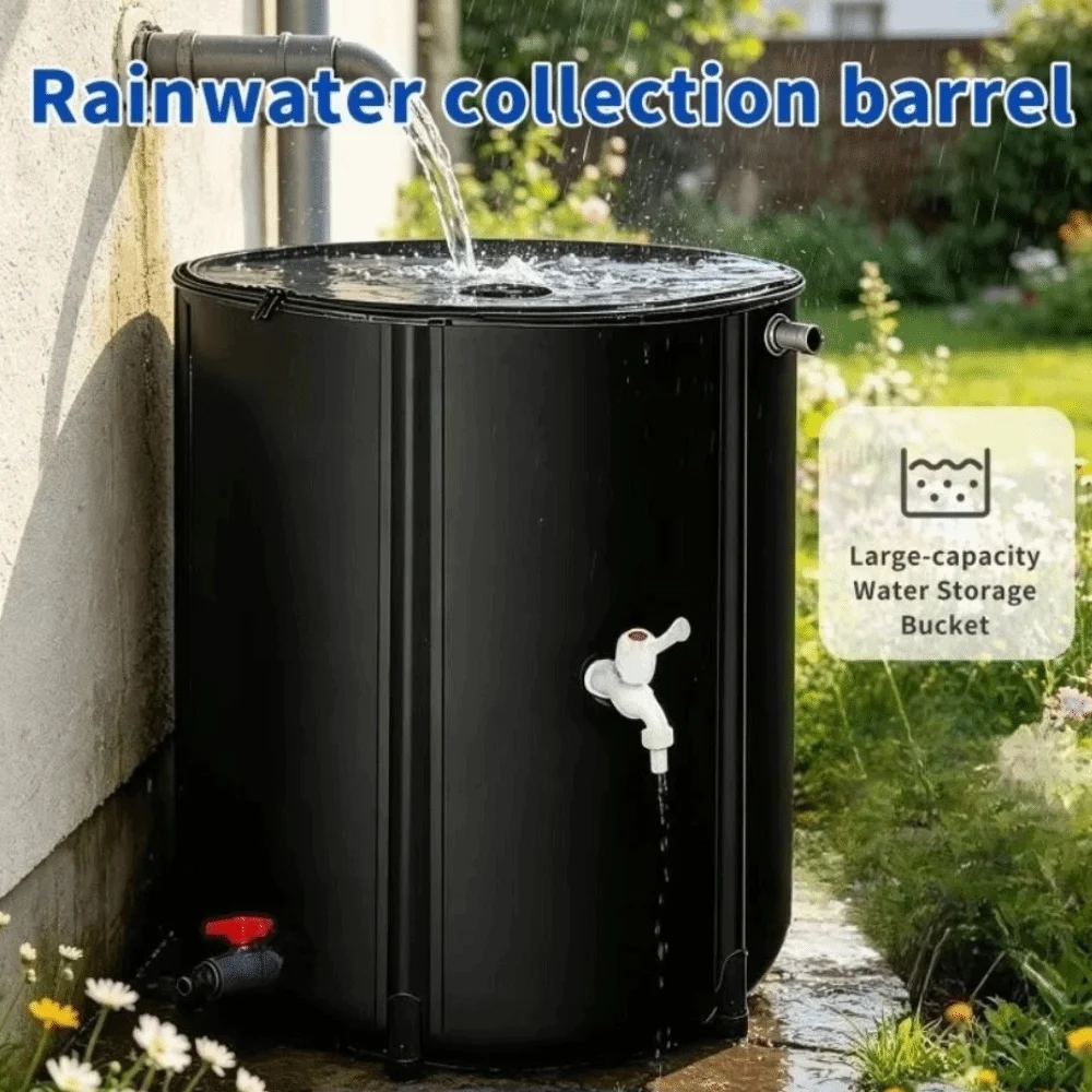 50-500L Collapsible Rain Barrel Durable Waterproof Garden Water Storage Tank Large Capacity Flexible Garden Water Catcher