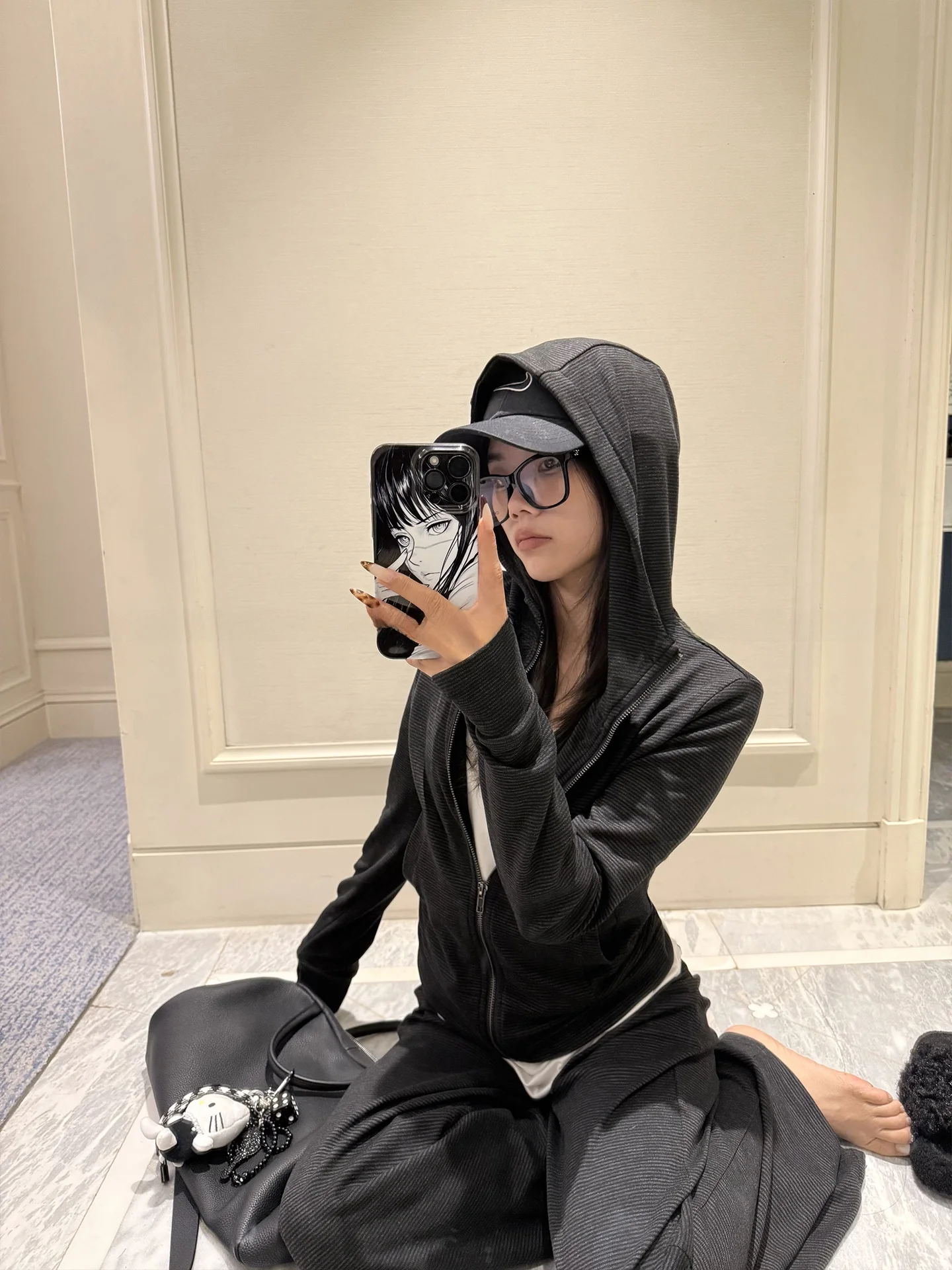 

YOLO OP, повседневная толстовка в полоску, джинсовый женский комплект с длинными брюками для похудения, осенний новый удобный модный наряд