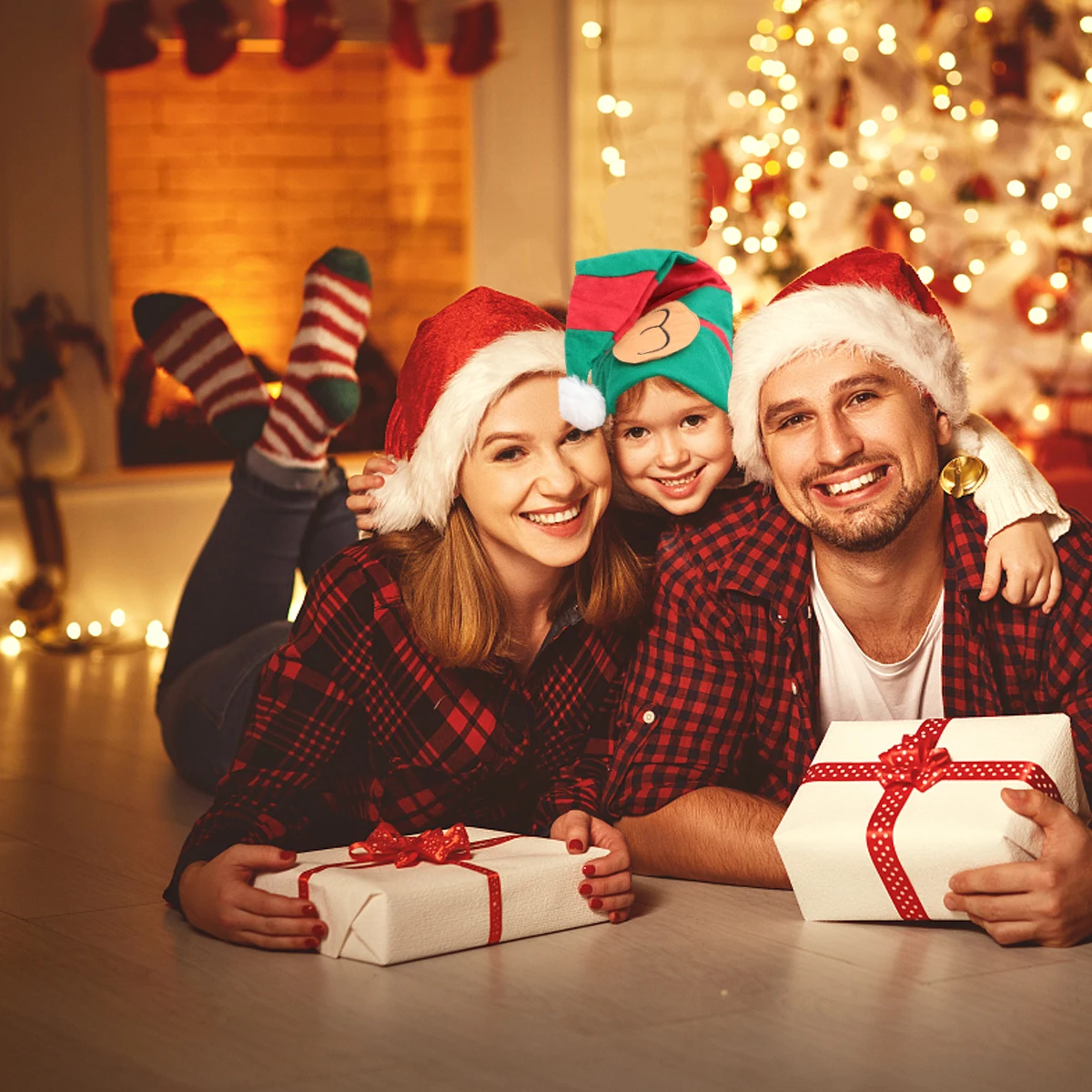 

1Pcs Christmas Hat Adorable Xmas Cosplay Headdress Green Lightweight Party Headwear for Kids Photo Props Festival Supplies