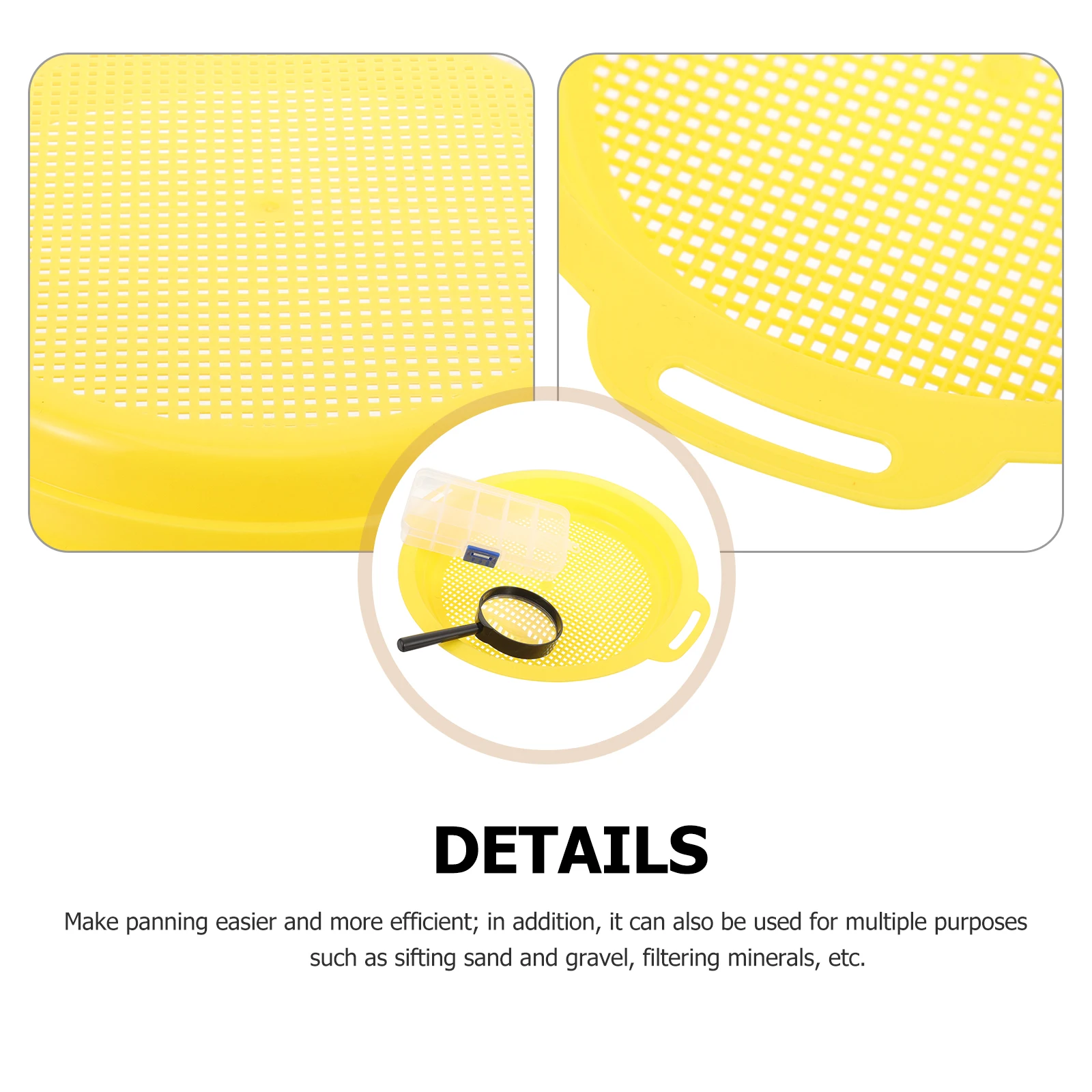 1 مجموعة 1 مجموعة عموم ل الذهب بالغسل غربلة الرمال الحصى المعدنية غربال عموم فرز المحمولة غربال تصفية أداة مع المكبر