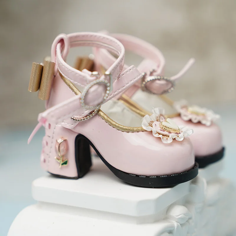 

BJD doll shoes suitable for 1/4 size cute doll shoes bow thick heels high heels BJD doll shoes 1/4 MSD MDD doll accessories