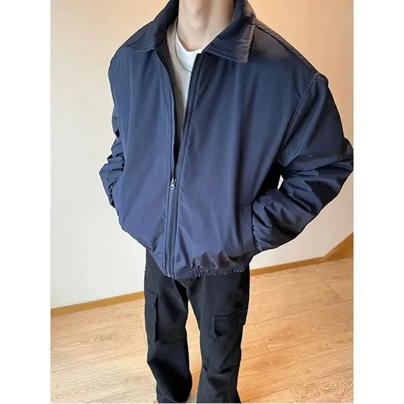 

Thiened ort Cotton Jaet Men's Autumn Winter Large Size Flight Jaet Warm Polyester Fiber Casual Sle Regular Length
