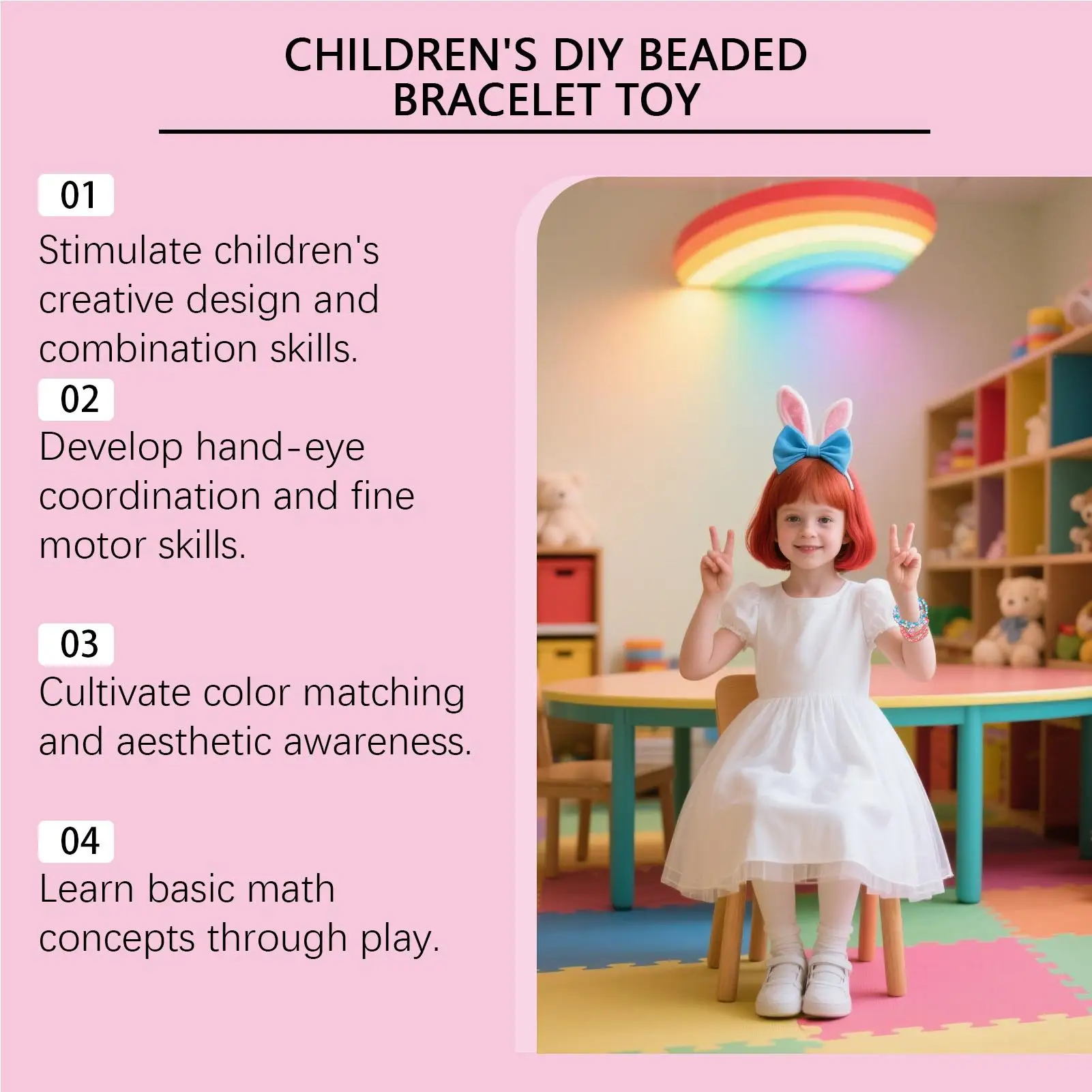 Kit de fabricación de joyería creativa, Kit de fabricación de pulseras de amistad, suministros para manualidades DIY, regalos de cumpleaños y Navidad para niñas