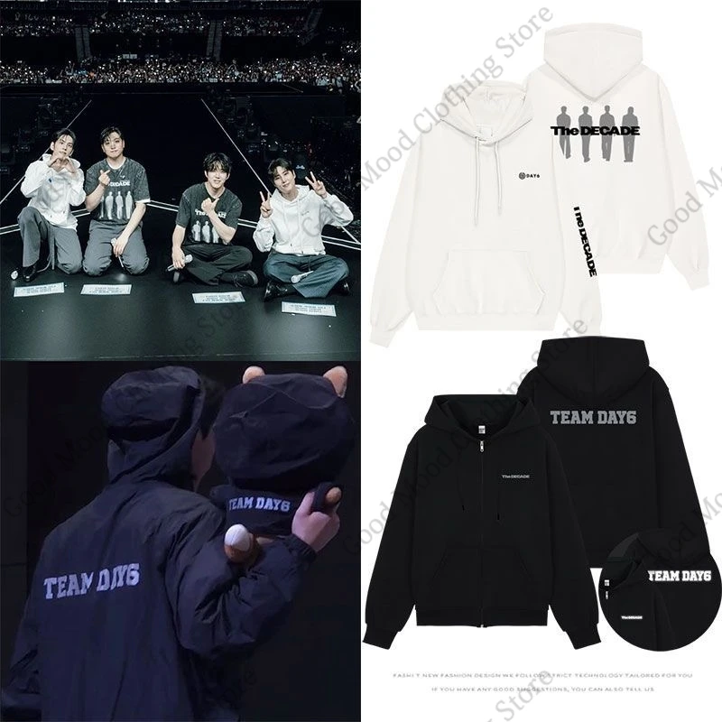 

Day6 10th Anniversary Tour Hoodies Kpop Fashion The DECADE Concert Same Print Zipper Hoodie Women Men Fans Loose Sweatshirt