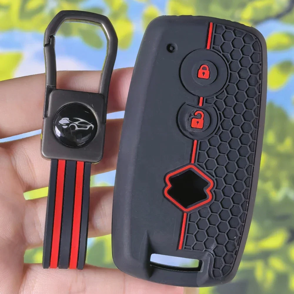 Precision Molded Silicone Keyless Key Cover With Keychain, Sport Design Protector For Suzuki Swift Grand Vitara SX4 S-Cross XL-7