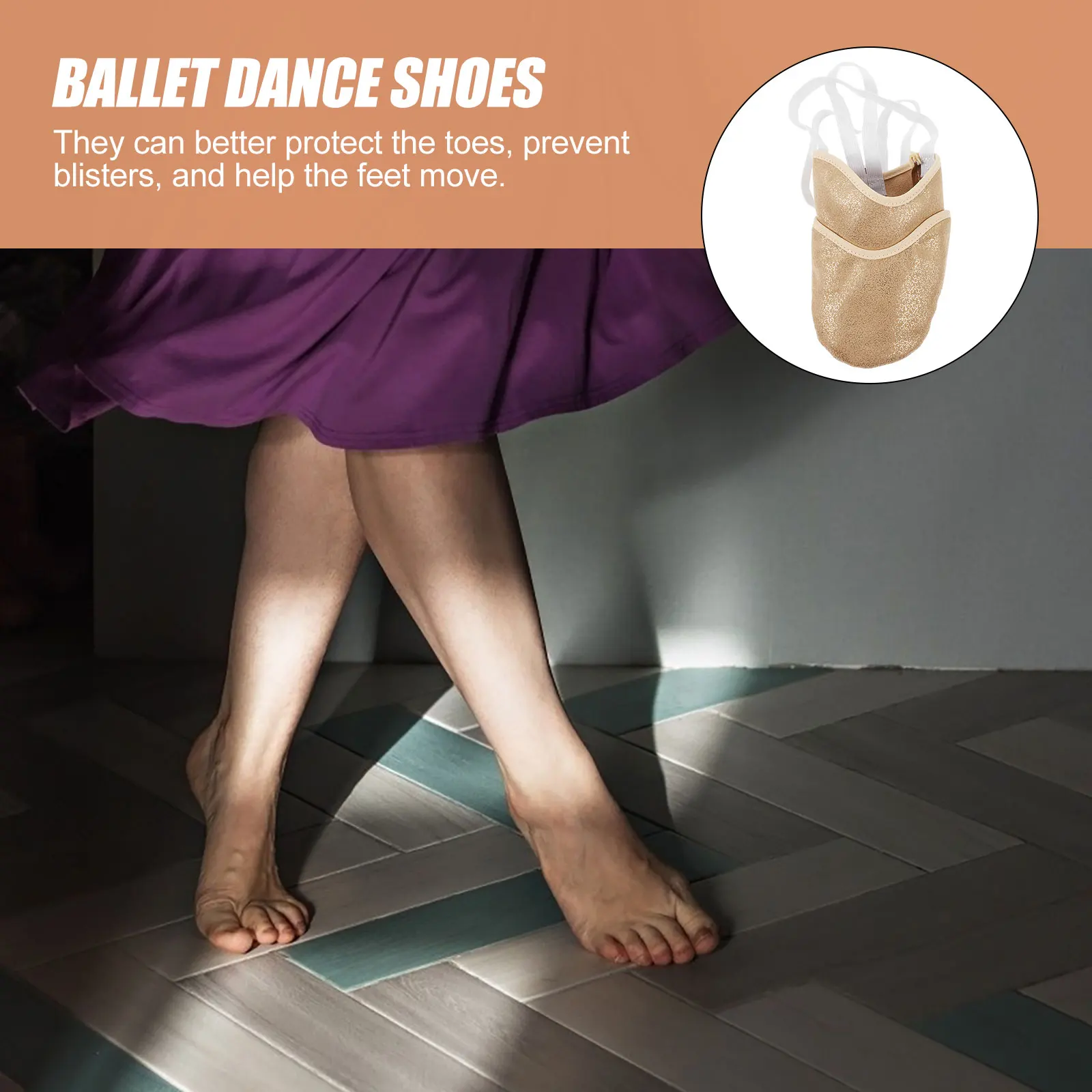 

Ballet Dance Shoes Women Half Soles Toe Pads Gold L Moisture Wicking Cushioning Anti SlipToe Protectors Comfortable