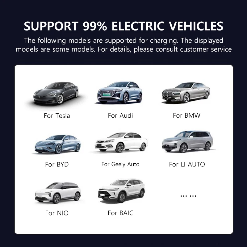 QIAO 레벨 1 레벨 2 EV 충전기, 휴대용 전기 자동차 충전, 7 계량기 블루투스 앱, 3.5KW, 7.3KW, 11KW, 22KW, 16A, 32A