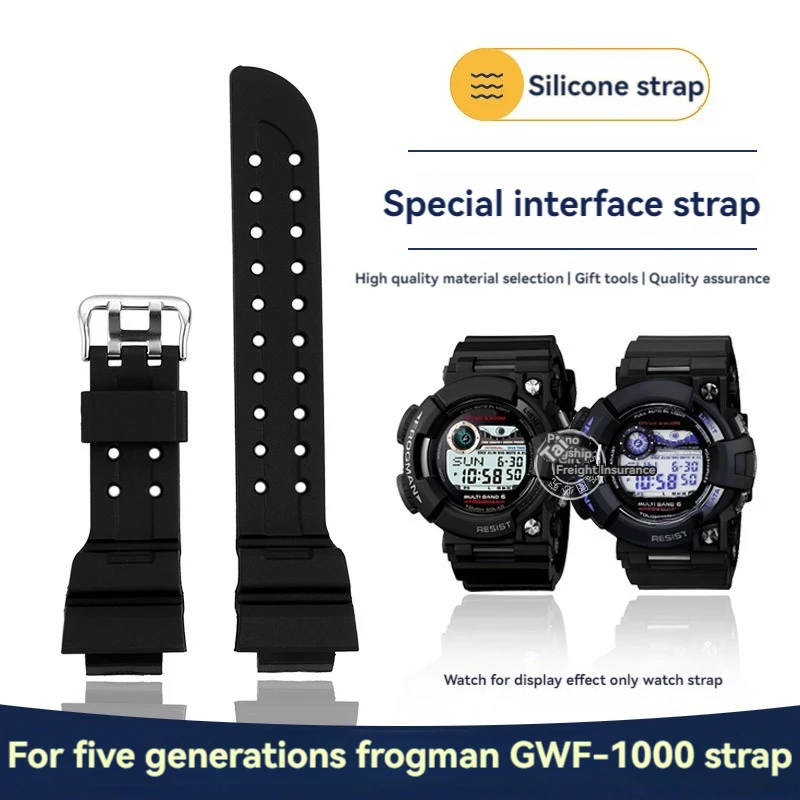 For Casio 3184 Strap G-SHOCK 5th Generation Frogman GWF-1000 Silicone Watchband 18mm GWF1000 Waterproof Sports Wrist Band