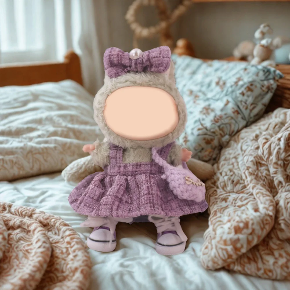 مناسبة لملابس دمى 17 سم، فستان صغير بنمط عطري، فستان دبوس شعر على شكل فراشة، مجموعة فساتين زهرية، لابوبو، هدية للأطفال #3