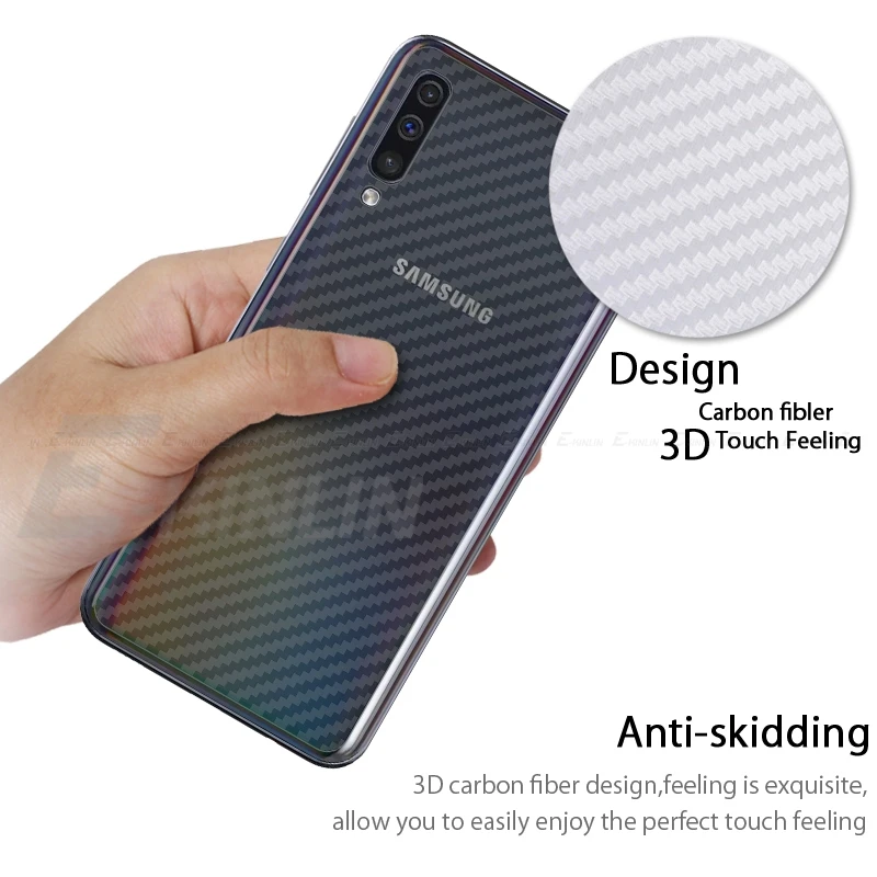 5pcs Carbon Fiber Back Cover Screen Protector For Samsung Galaxy A20 A30 A50 A60 A70 A80 A90 5G Sticker Film No Glass