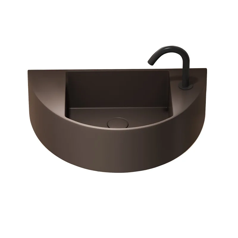 

Modern compact SS304 irregular wall-mounted sink, space-saving, polished surface,for bathrooms, offices,storage rooms,washstands