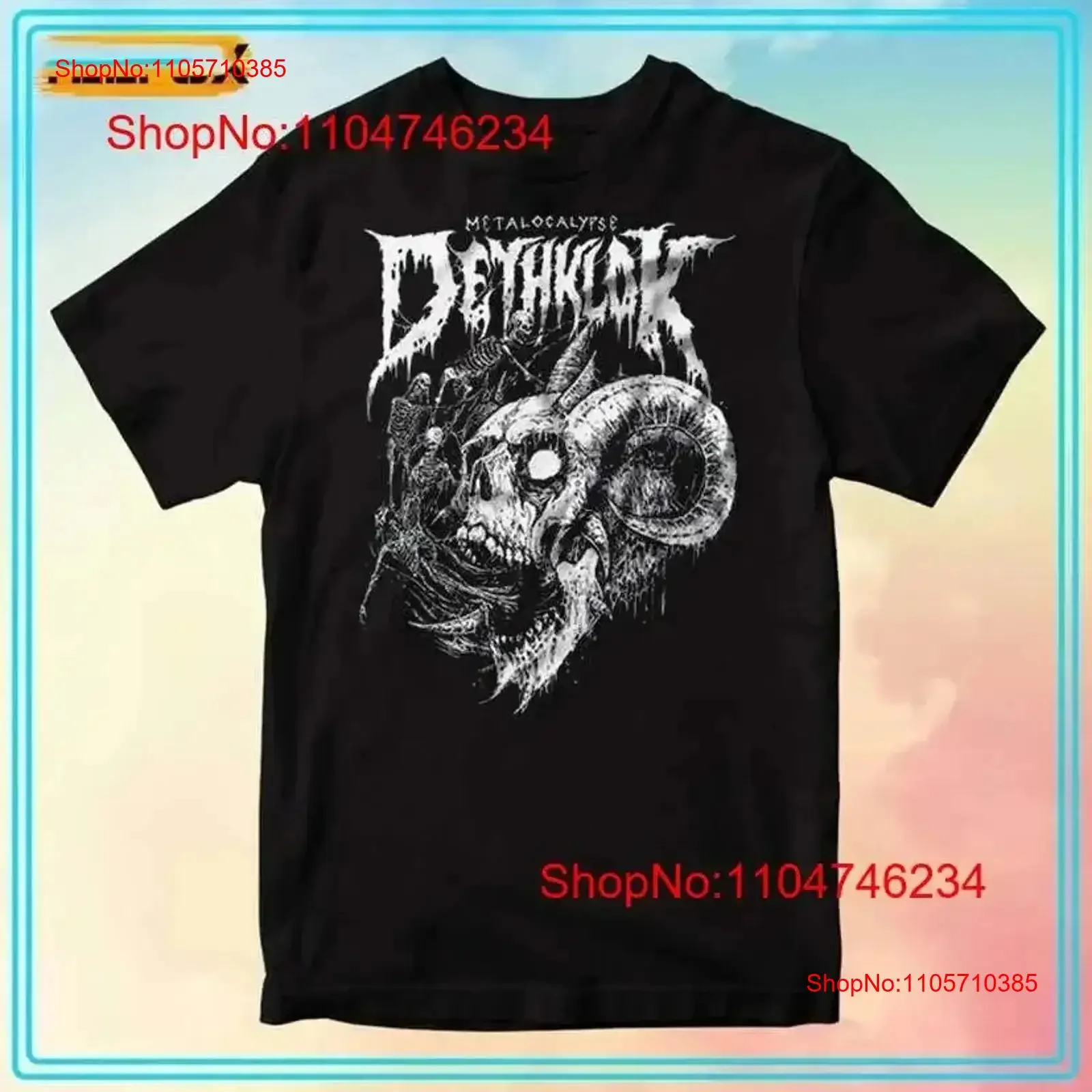 Trend Dethklok Black Color Cotton T Shirt For Fan vintage Washed Casual homme Stretched Breathable Stylish vintage Washed Soft