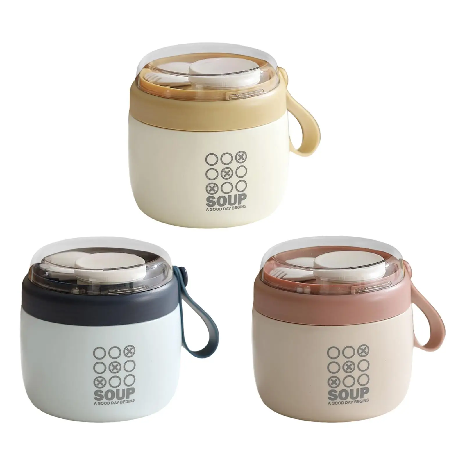 

Insulated Food Container Leakproof Builtin Folding Spoon Sealed Lunch Bento Box for Traveling School Camping Picnic Student