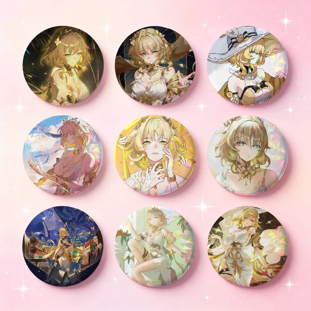Aglaea Honkai Star Rail Game Badges 25 32 44 58 75 Mm Round Cosplay Pin Bag Decor Fans Collect Friends Gifts Brooch Souvenir