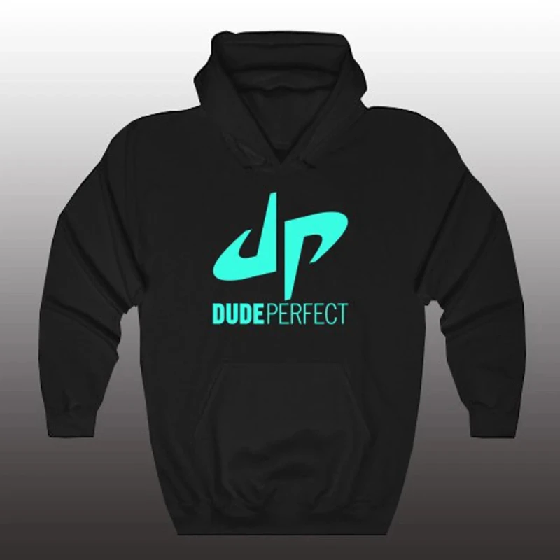 

Осень-зима 2025 г., мужская черная толстовка с капюшоном Dude Perfect Logo Famous Vlogger, размер S-3XL
