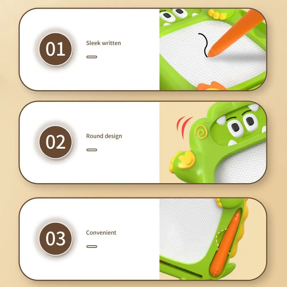 2-in-1 ドローイングボード 恐竜 犬 ウサギ 多色 マグネットビーズ ゲームボード 漫画動物 プラスチック 色分けおもちゃ