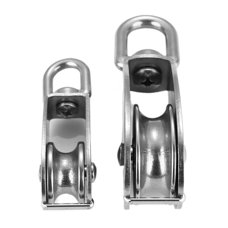 M15/M20/M25/M32 Single Pulley Block Stainless Steel Rotating Lifting Rope Pulley Lifting Wheel Tool