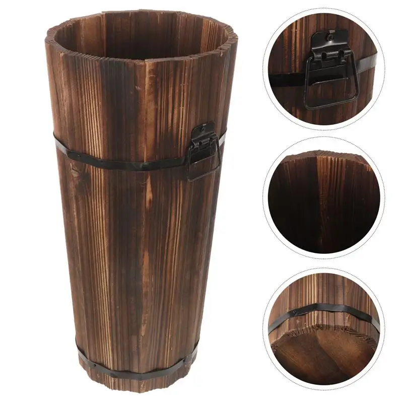 

Wooden Umbrella Stand Holder Storage Rack Umbrella Bucket Cane Stand Rack Walking Sticks Holder Folding Outdoor Umbrella Bin