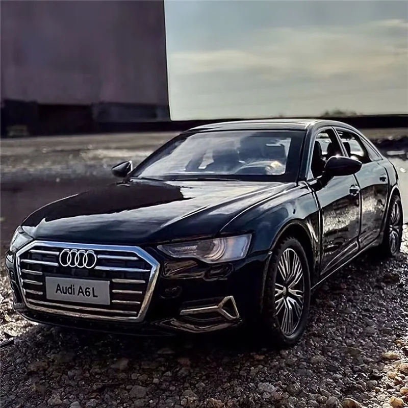 

1:24 2024 AUDI A6 Alloy Car Model Diecast Metal Vehicles Car Model High Simulation Sound and Light Collection Childrens Toy Gift
