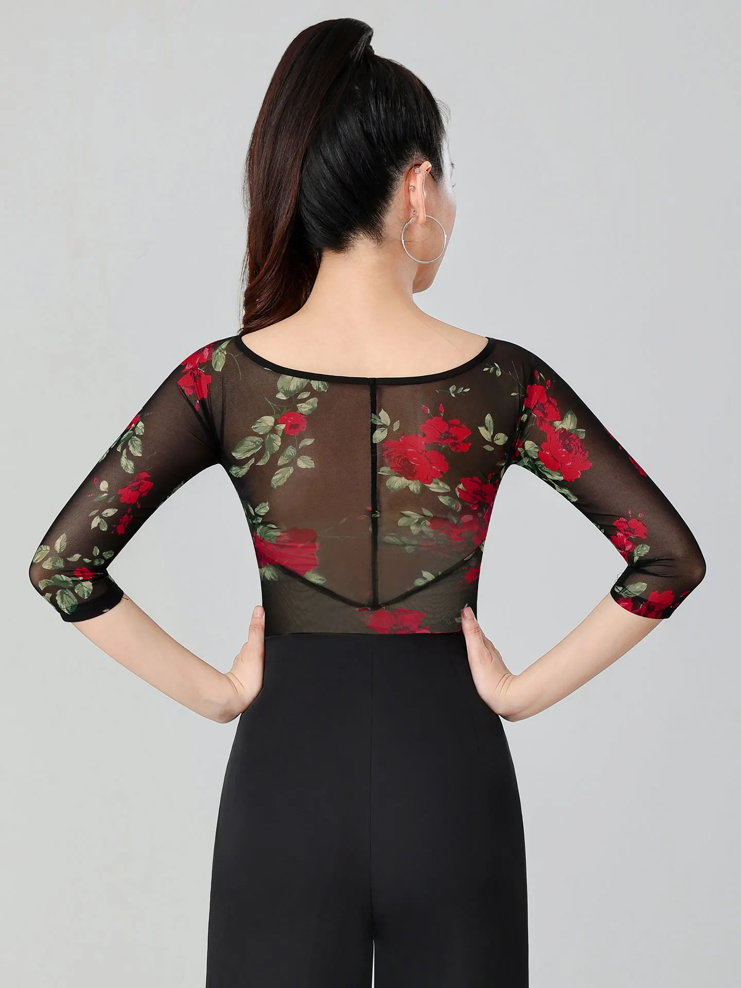 Top da ballo latino Pratica da donna Maglia sexy Body da ballo moderno Sala da ballo Abiti da ballo latino