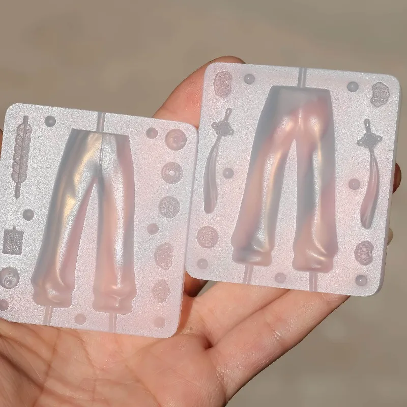 

Silicone Mold Q Version Ultralight Clay Ancient-Style Pants and Shoes Clay Stone Sculpture Mold DIY Figure Polymer Clay Tools