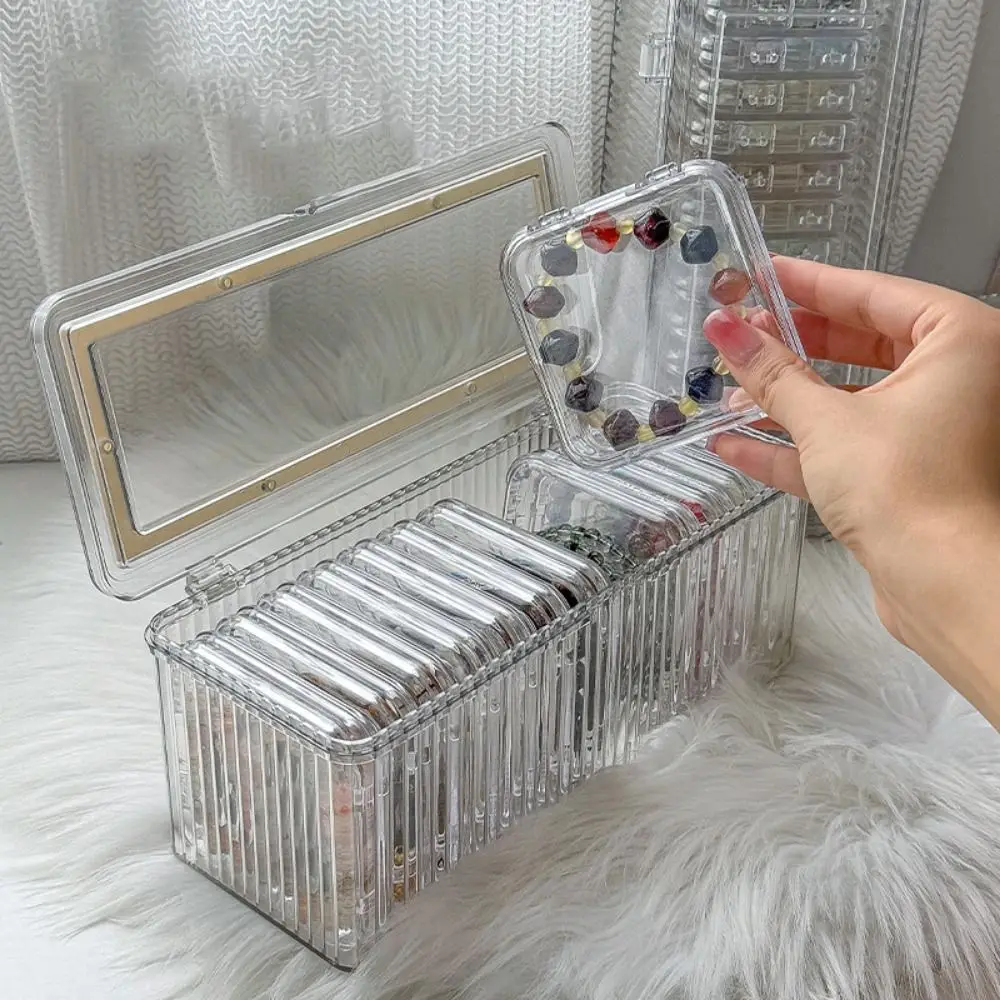 

Acrylic Doll Clothing Storage Box Flip Top Striped Coffee Capsule Storage Box with Lid Large Capacity Dolls Clothes Storage Rack