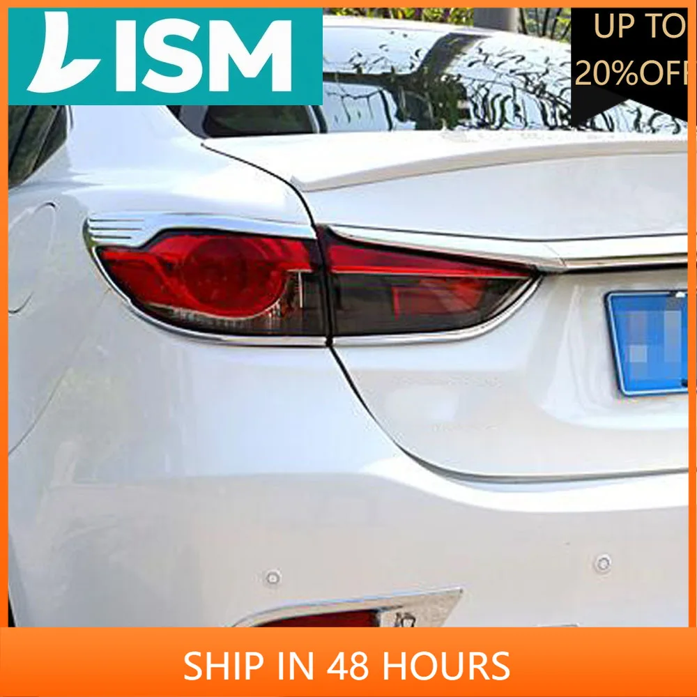 

NEW1 для Mazda6 Mazda 6 Atenza 2014 2015 2016 2017 2018 2019 задний фонарь задний фонарь наклейка на рамку для бровей ABS хромированная крышка Tr