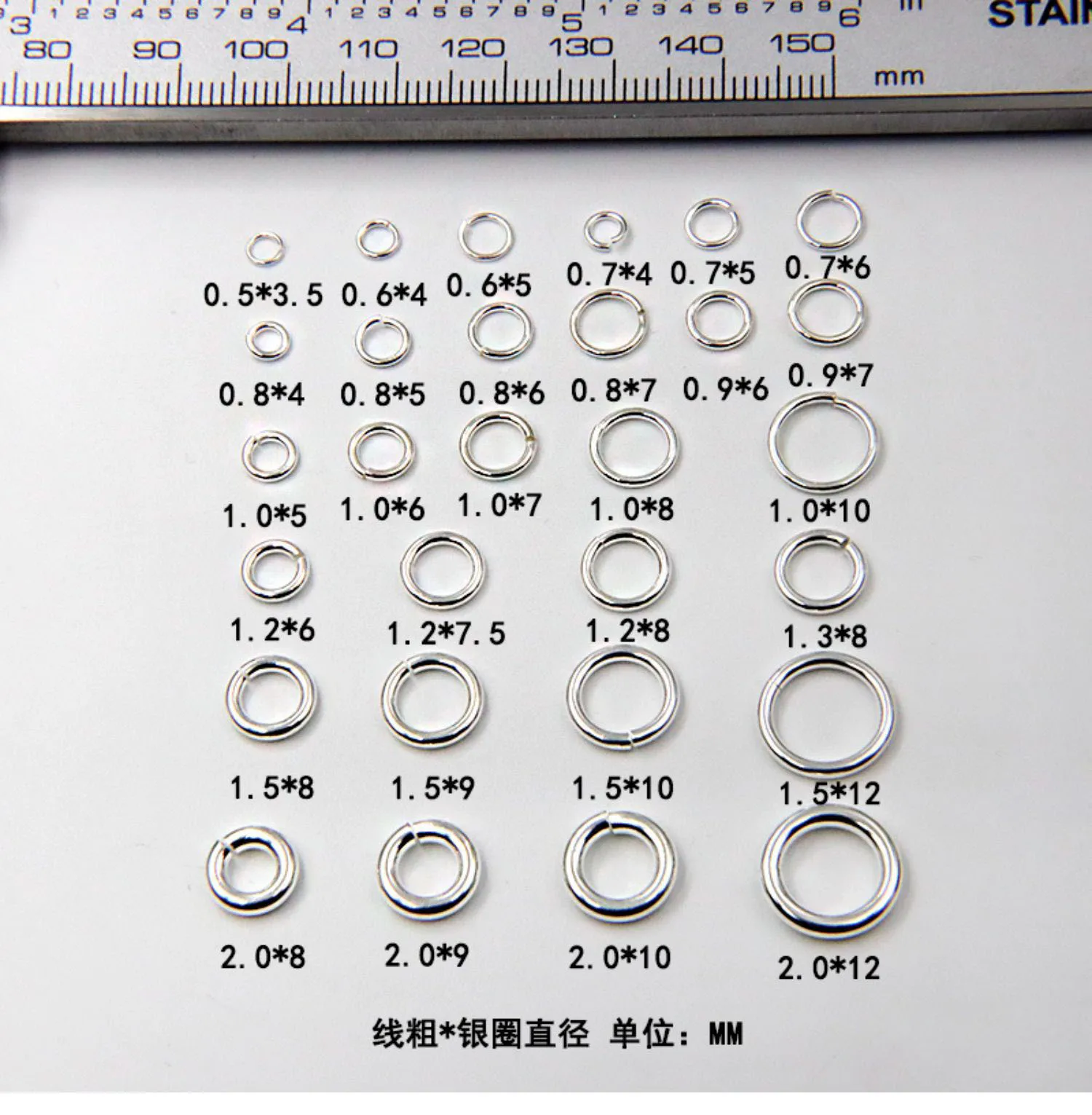 10Pcs/lot 100% S925 Sterling Silver open Ring Accessories Small circle hanging bracelet necklace diy silver jewelry material