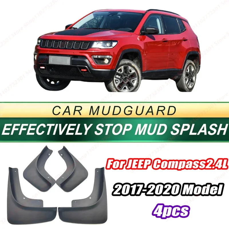 For JEEP Compass2.4L 2017-2020 Model 4PCS Front Rear Mud Flaps Splash Guards Fender Mudguards Auto Accessories