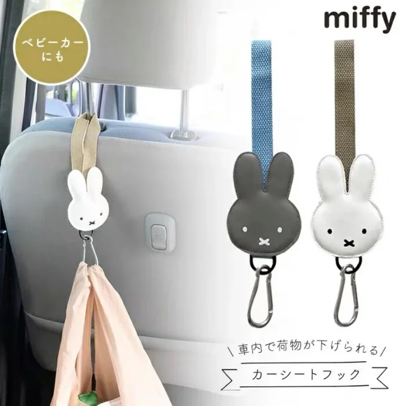 Kawaii Miffy Boris Gancho de suspensão para carro portátil Carrinho de gancho de armazenamento multifuncional presente
