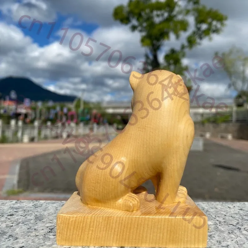 Hand-Carved Hinoki Wood Tiger Figurine - 4.3