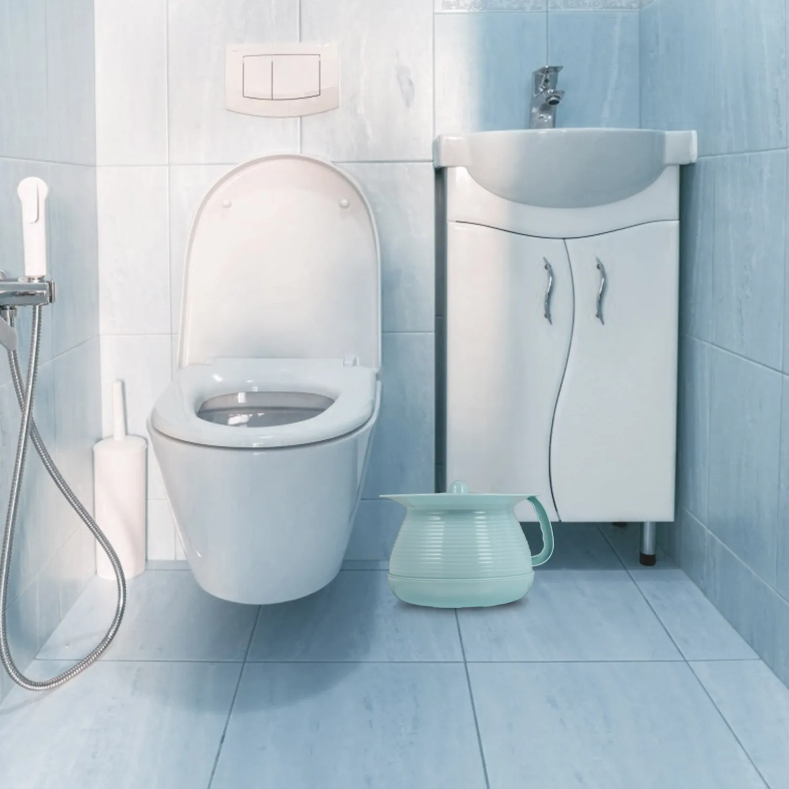 

1pc Plastic Bed Pan Large Capacity Portable Urinal Pail For Elder Children Adult Home Use Night Chamber Pot Household Spittoon