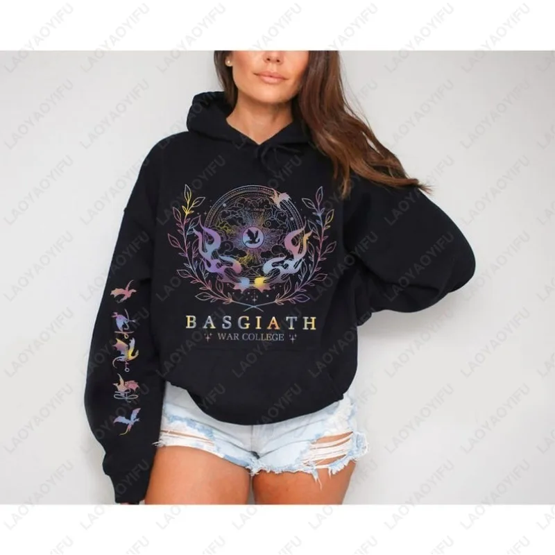 

Basgiath War College 2-Sided Sweatshirt Trendy Fourth Wing Woman Hoodie The Empyrean Series Violet Sorrengail Fantasy Book Shirt